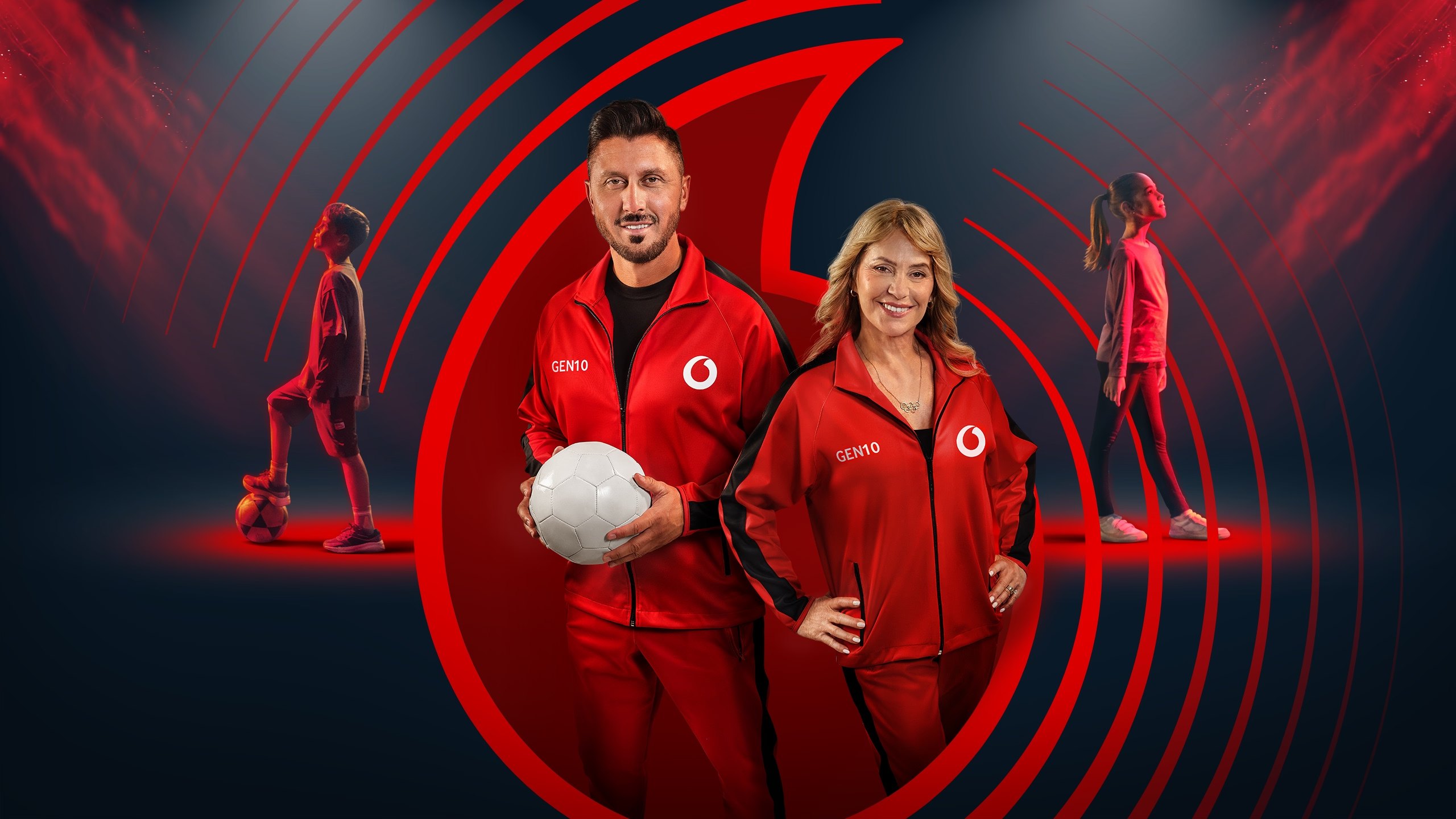 Nadia Comăneci și Ciprian Marica cu doi copii, competiția GEN10 Vodafone pentru noua generație de 10 a României